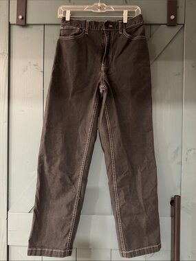 RSQ Mens Black Straight-Leg Jeans with White Contrast Stitching